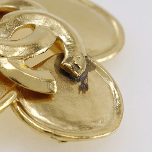 CHANEL Clover Brooch Plated Gold 28.8g Women - Picture 5 of 6